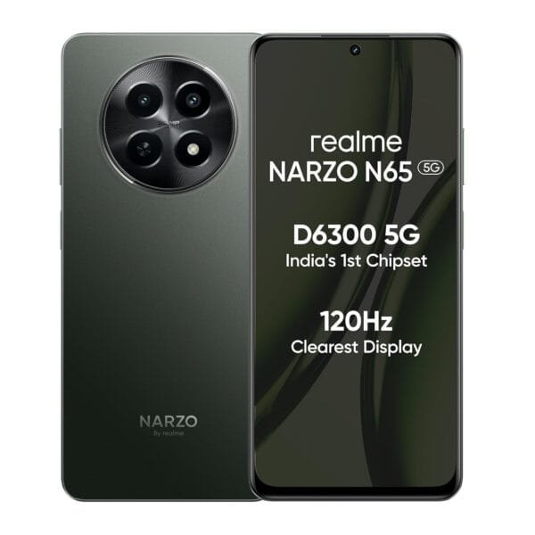 realme NARZO N65 5G (Deep Green 8GB RAM, 128GB Storage) India's 1st D6300 5G Chipset | Ultra Slim 190g Design | 120Hz Eye Comfort Display | 50MP AI Camera| Charger in The Box