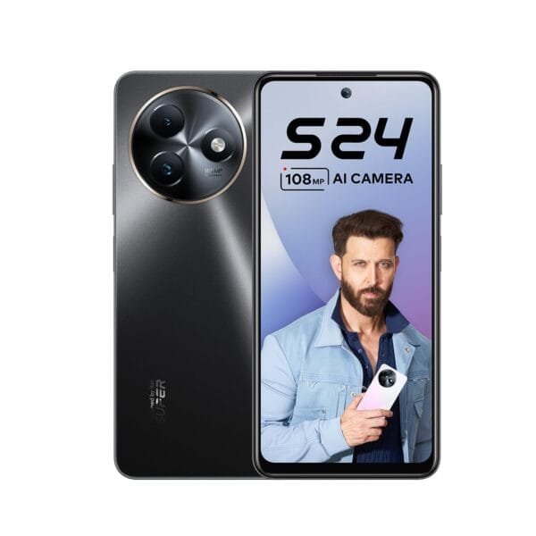 itel S24 (8GB RAM + 128GB ROM) Upto 16GB RAM with Memory Fusion | 108MP AI Rear Camera | 6.6" HD+ 90 Hz Punch Hole | Helio G91 | Dual DTS Speakers | Side Fingerprint | 18W Type C | Starry Black