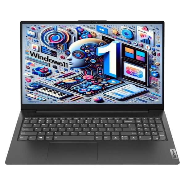 Lenovo Latest Launched V15 (2024) 15.6" FHD Anti-Glare Laptop, Intel Celeron N4500, 8GB DDR4 RAM, 256 NVME SSD, Intel UHD Graphics, Wi-Fi, Bluetooth, Windows 11, Black,1 Year Warranty