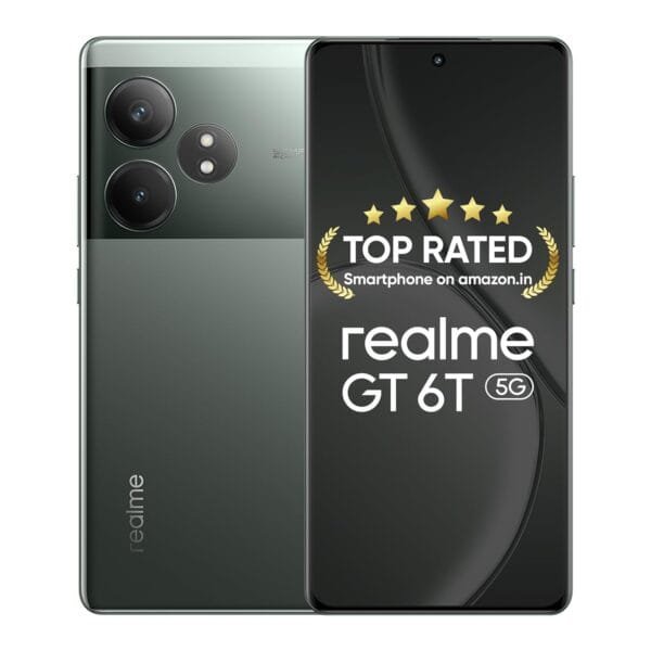 realme GT 6T 5G (Razor Green,8GB RAM+256GB Storage) | India's 1st 7+ Gen 3 Flagship Chipset | 1.5M + AnTuTu Score | 5500mAh+120W | The World's Brightest Flagship Display