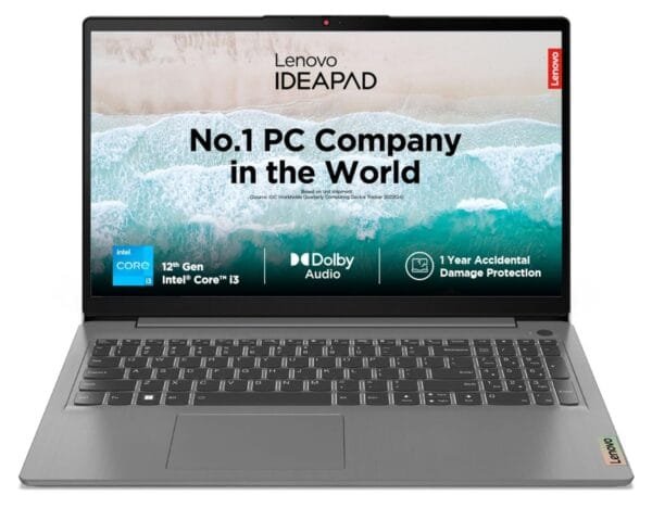 Lenovo IdeaPad Slim 3 Intel Core i3 12th Gen 15.6" (39.62cm) FHD Thin & Light Laptop (8GB/512GB SSD/Intel UHD Graphics/Windows 11/MSO 21/1Yr ADP Free/3months Game Pass/Arctic Grey/1.63Kg), 82RK00VTIN