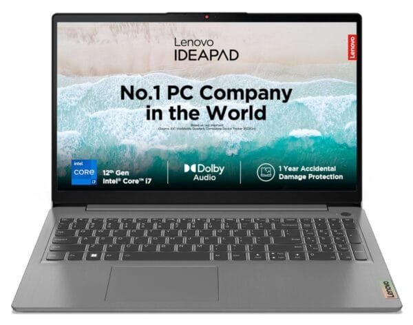 Lenovo IdeaPad Slim 3 12th Gen Core i7-1255U 15.6inch (39.62cm)(16GB RAM/512GB SSD/FHD IPS/Windows 11/MS Office 2021/1Yr ADP Free/3months Game Pass/Grey/1.63Kg), 82RK011GIN Thin & Light Laptop