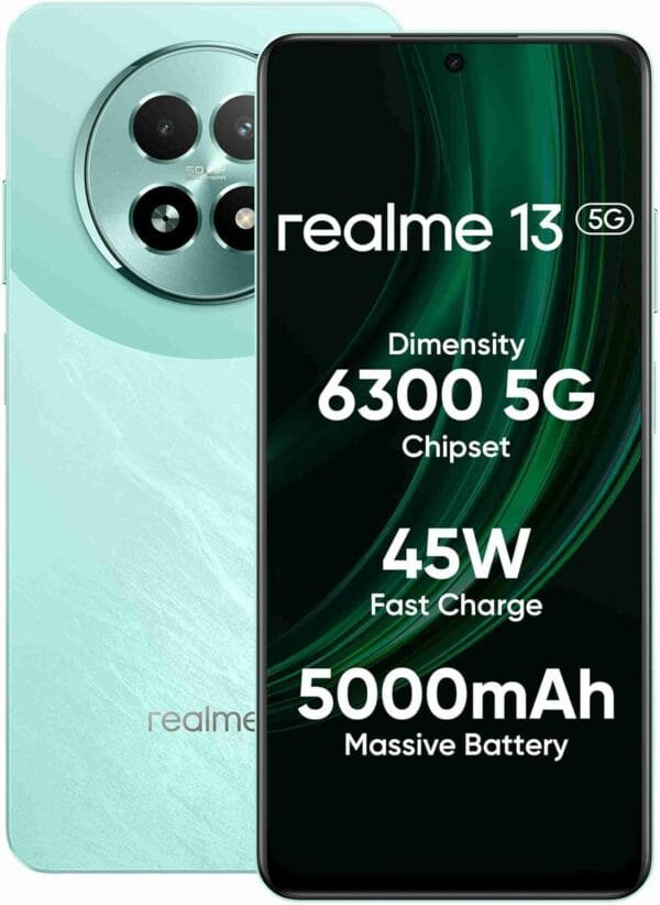 realme 13 5G (Speed Green, 8GB RAM, 256GB Storage) | Expandable Upto 2TB | Up to 18GB Dynamic RAM | 50MP AI Dual Camera | 6.72" AMOLED Display | 45W Ultra Charging | Dimensity 6300 Processor